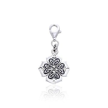 Modern Shamrock Celtic Knotwork Silver Clip Charm TWC042 - Jewelry